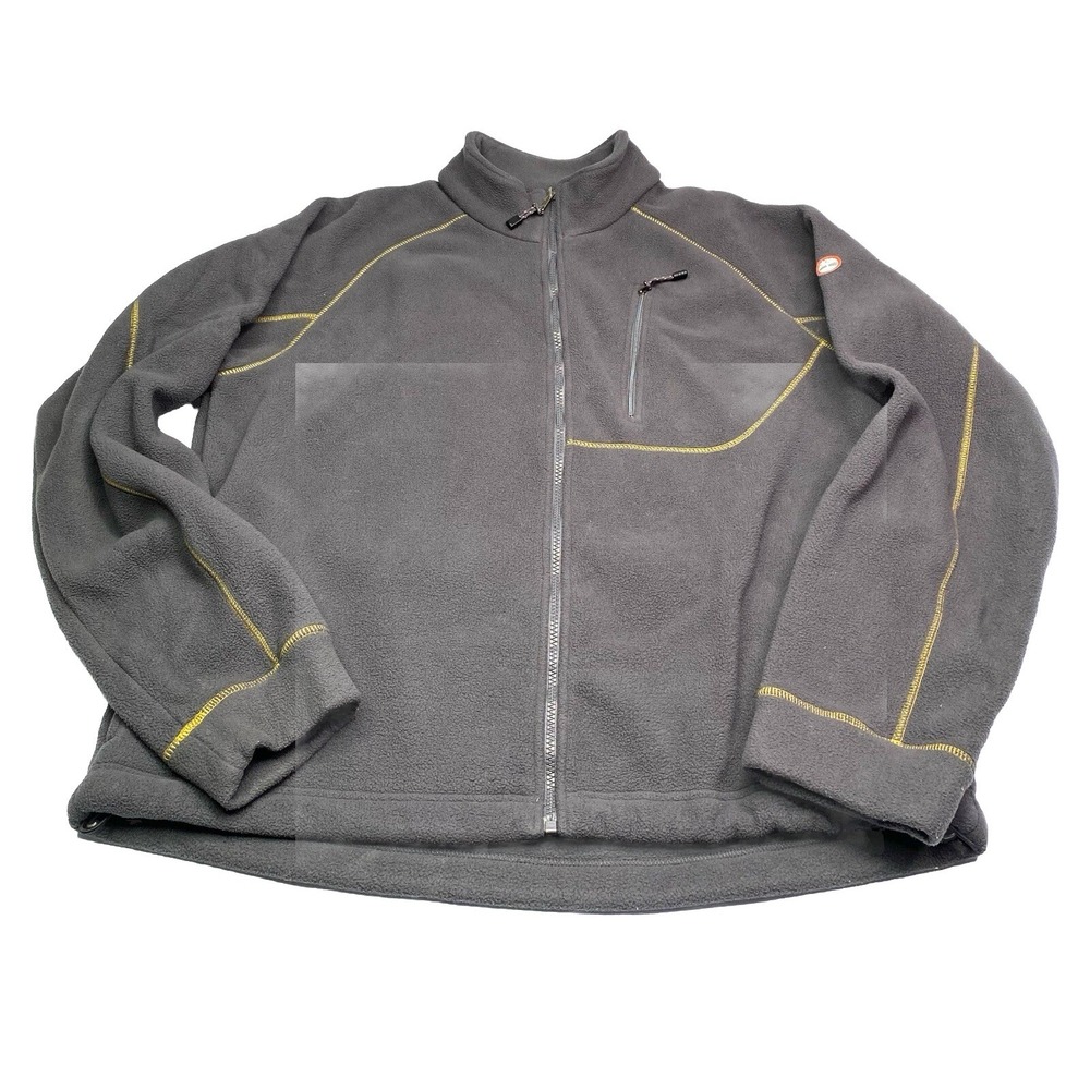 VTG Timberland Weathergear Mens Size XL Gray Full Zip Fleece Blazer Jacket
